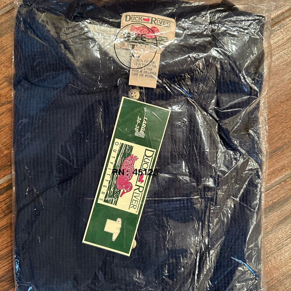 Duck River Navy Thermal Underwear, Large 36/38, Full Cut.